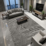 A beautiful home and guest carpet makes your home feel cozy and look great. It has a neat, matching pattern in the middle. It is made from strong, soft fabric that feels nice on your feet and is very easy to clean.