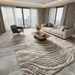 A beautiful home and guest carpet makes your home feel cozy and look great. It has a neat, matching pattern in the middle. It is made from strong, soft fabric that feels nice on your feet and is very easy to clean.