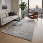 A beautiful home and guest carpet makes your home feel cozy and look great. It has a neat, matching pattern in the middle. It is made from strong, soft fabric that feels nice on your feet and is very easy to clean.