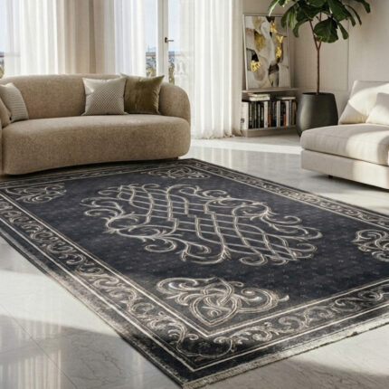 A beautiful home and guest carpet makes your home feel cozy and look great. It has a neat, matching pattern in the middle. It is made from strong, soft fabric that feels nice on your feet and is very easy to clean.