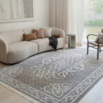 A beautiful home and guest carpet makes your home feel cozy and look great. It has a neat, matching pattern in the middle. It is made from strong, soft fabric that feels nice on your feet and is very easy to clean.