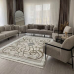 A beautiful home and guest carpet makes your home feel cozy and look great. It has a neat, matching pattern in the middle. It is made from strong, soft fabric that feels nice on your feet and is very easy to clean.