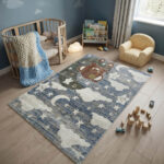 A premium-grade kids' rug featuring a highly durable, high-quality build that withstands constant activity. The pile is tightly woven to be incredibly soft and smooth, creating a comfortable surface for toys and games.