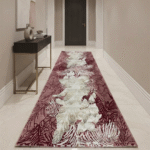 Patterned area runner rug that complements modern home decor.
