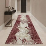 Patterned area runner rug that complements modern home decor.