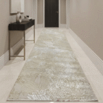 Patterned area runner rug that complements modern home decor.