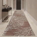 Patterned area runner rug that complements modern home decor.