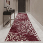Patterned area runner rug that complements modern home decor.
