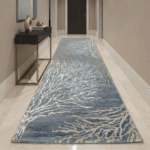 Patterned area runner rug that complements modern home decor.