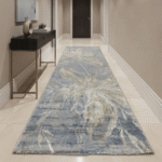 Abstract line art runner rug perfect for contemporary apartment hallways.