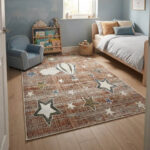 This area rug prioritizes a premium feel with a high-quality, ultra-soft surface that makes floor time comfortable for children.